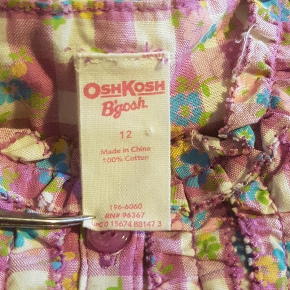 Oshkosh girls size 12 floral blouse nrw - Picture 3 of 3